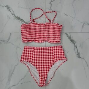 Red Gingham Bikini Set